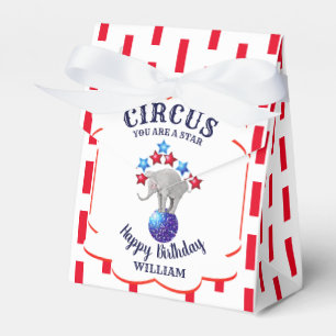 Caja Para Regalos Cumpleaños del elefante del circo