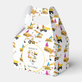 Caja Para Regalos Cumpleaños del Fiesta de Camiones de Construcción 