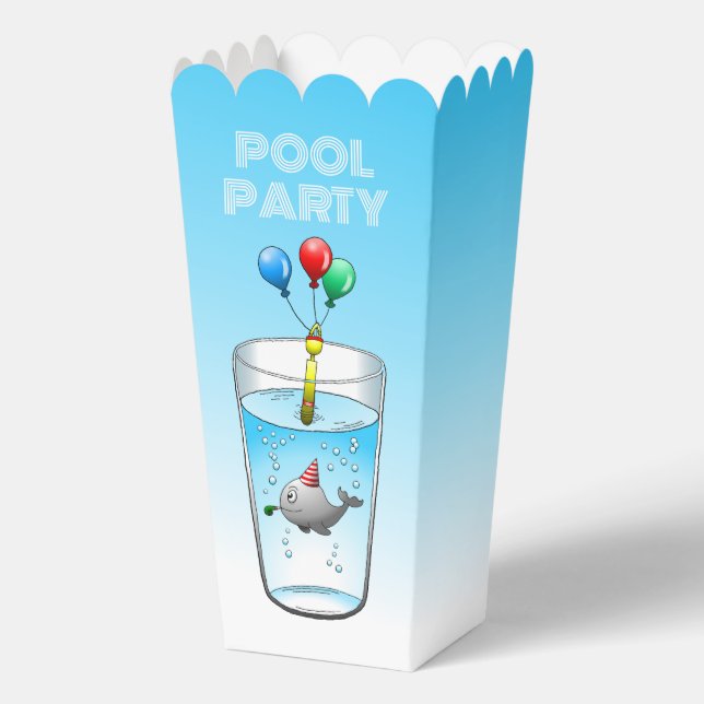 Caja Para Regalos Cumpleaños del Fiesta de la piscina (Reverso )