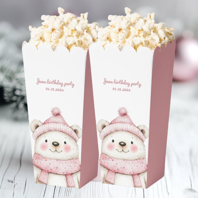 Caja Para Regalos Cumpleaños del Oso Blanco Winter Wonderland (Subido por el creador)