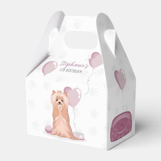 Caja Para Regalos Cumpleaños del Terrier de Cute Yorkshire (Reverso)