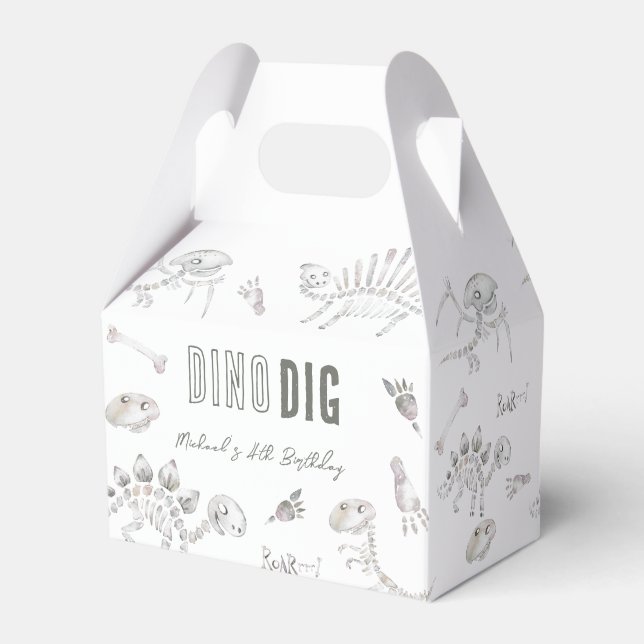 Caja Para Regalos Cumpleaños Dino Dig (Reverso)