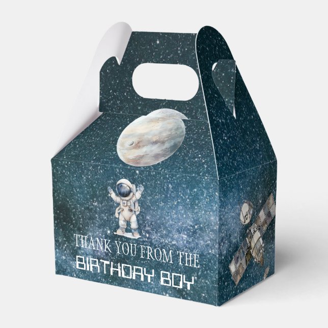 Caja Para Regalos Cumpleaños en el Espacio Exterior  (Front Side)