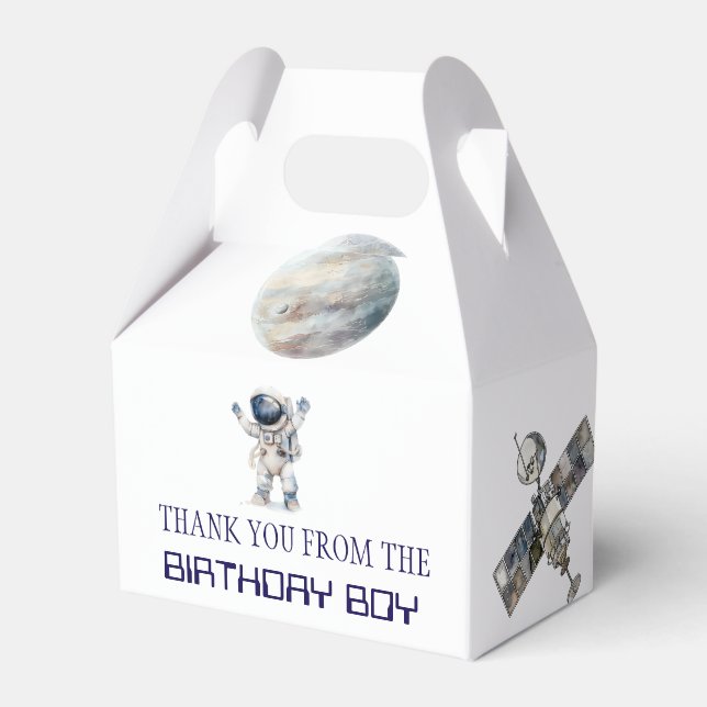 Caja Para Regalos Cumpleaños en el espacio exterior  (Front Side)