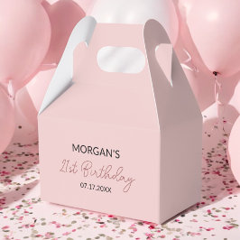Caja Para Regalos Cumpleaños Fiesta Rubor Rosa Agradecimiento Nombre