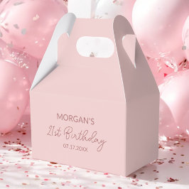 Caja Para Regalos Cumpleaños Fiesta Rubor Rosa Agradecimiento Nombre