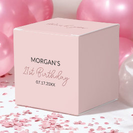 Caja Para Regalos Cumpleaños Fiesta Rubor Rosa Agradecimiento Nombre