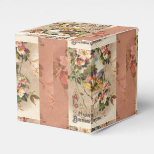 Caja Para Regalos Cumpleaños Floral Campestre Victoriano de la décad