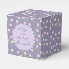 Caja Para Regalos Cumpleaños Floral Púrpura