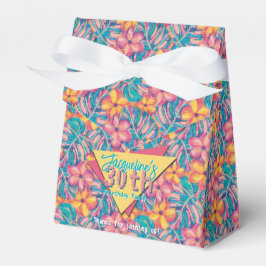Caja Para Regalos Cumpleaños floral rosa y amarilla retro