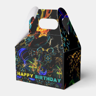 Caja Para Regalos Cumpleaños floreciente del arte popular de los