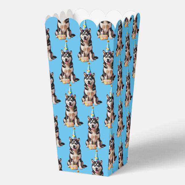 Caja Para Regalos Cumpleaños Husky Dog (Anverso)