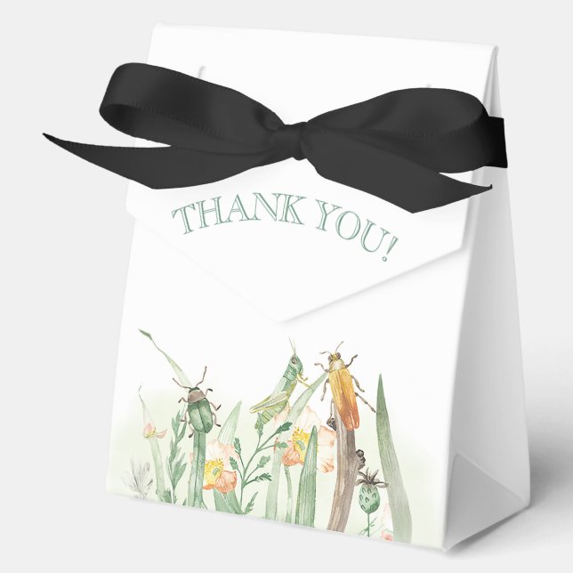 Caja Para Regalos Cumpleaños infantil con insectos al aguada (Anverso)