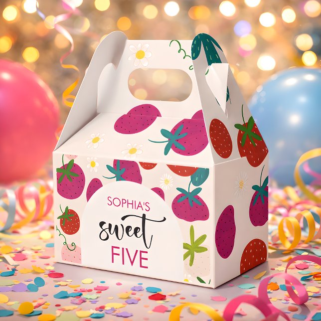 Caja Para Regalos Cumpleaños infantil de fresa dulce (Subido por el creador)