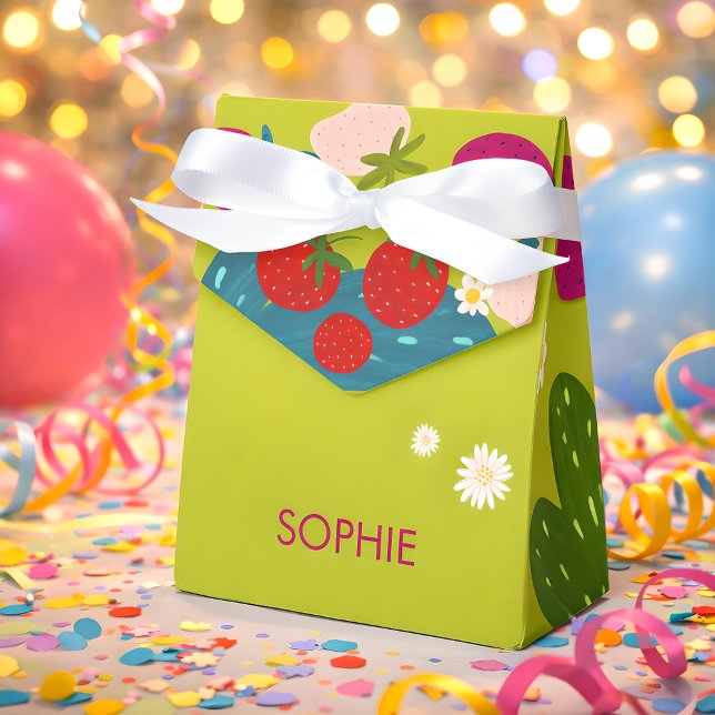 Caja Para Regalos Cumpleaños infantil de fresa dulce (Subido por el creador)