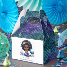 Caja Para Regalos Cumpleaños Mágico de Sirena Agradecimiento