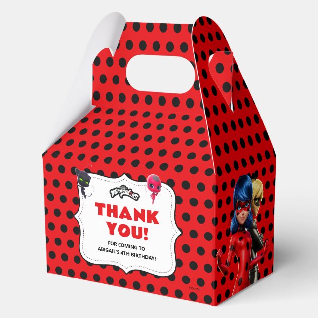 Caja Para Regalos Cumpleaños milagroso de Ladybug y Cat Noir (Anverso)