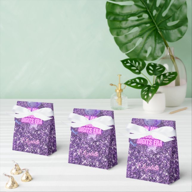 Caja Para Regalos Cumpleaños Morado de Moda en Mi Era de Doble Dígit (Múltiple)