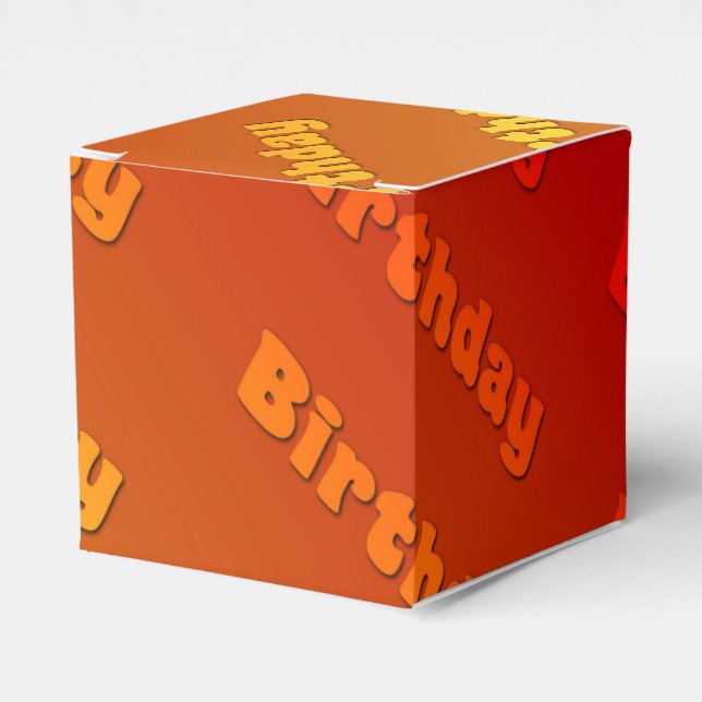 Caja Para Regalos Cumpleaños (naranja) (Costado Anverso)