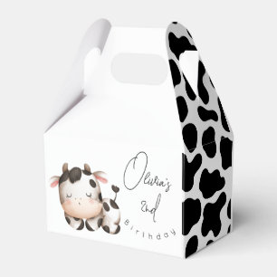 Caja Para Regalos Cumpleaños neutral de vaca minimalista