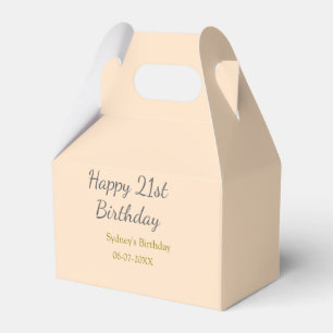 Caja Para Regalos Cumpleaños número 21 feliz nombre fecha gris naran
