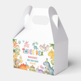 Caja Para Regalos Cumpleaños número 3 de Dinosaurio Tres Rex