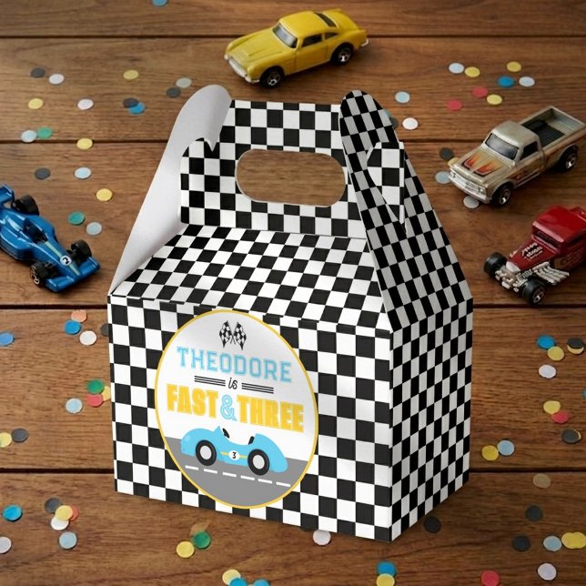Caja Para Regalos Cumpleaños número 3 de Fast & Three Race Car (Subido por el creador)