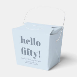 Caja Para Regalos Cumpleaños número 50 personalizado Bold Soft Blue 