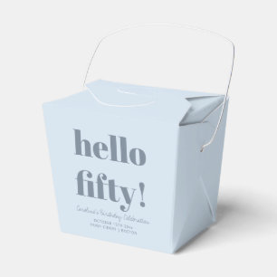 Caja Para Regalos Cumpleaños número 50 personalizado Bold Soft Blue 