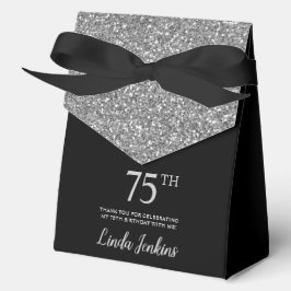Caja Para Regalos Cumpleaños número 75 Agradecimiento de purpurina p