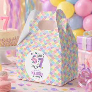 Caja Para Regalos Cumpleaños número 7 de Rainbow   Tenía 6, ahora 7 