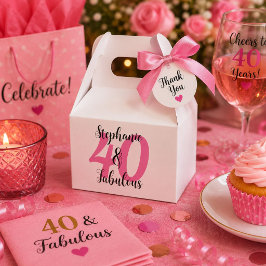 Caja Para Regalos Cumpleaños personalizado 40 y fabuloso
