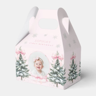 Caja Para Regalos Cumpleaños Pink Bow Winter ONEderland