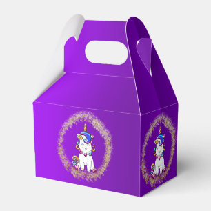 Caja Para Regalos Cumpleaños púrpura de Unicorn, Purpurina colorida