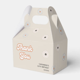 Caja Para Regalos Cumpleaños Retro Daisy Boho Terracotta Natural