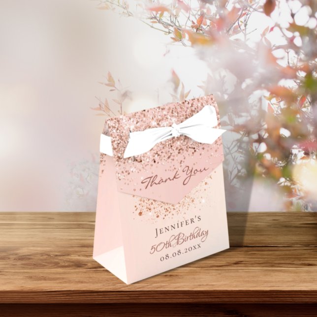 Caja Para Regalos Cumpleaños rosa oro rubor rosa gracias (Subido por el creador)