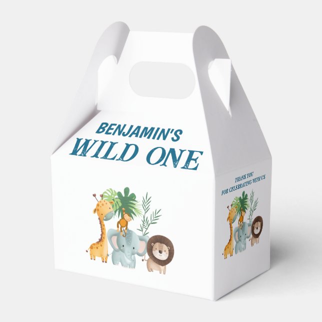 Caja Para Regalos Cumpleaños Safari Wild One  (Front Side)