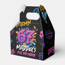 Cumpleaños Seis Siete Tendencia Meme Graffiti Neon