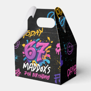 Caja Para Regalos Cumpleaños Seis Siete Tendencia Meme Graffiti Neon