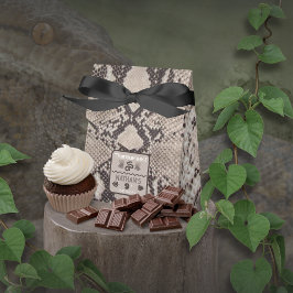 Caja Para Regalos Cumpleaños Serpiente Estampado Animal Beige