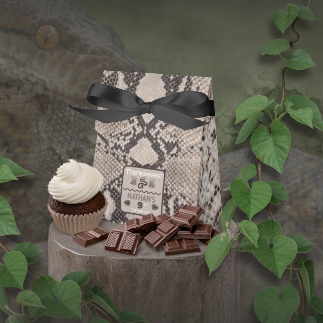 Caja Para Regalos Cumpleaños Serpiente Estampado Animal Beige (Subido por el creador)