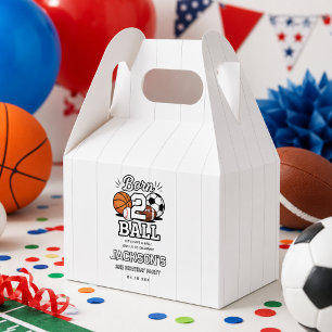 Caja Para Regalos Cumpleaños Temático Deportes Nacido para Jugar Bal