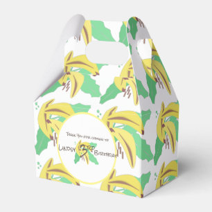 Caja Para Regalos Cumpleaños tres girando amarillo banana retro
