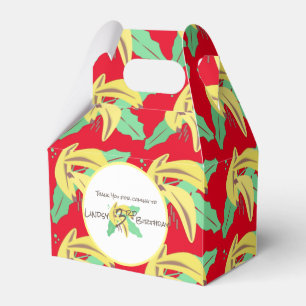 Caja Para Regalos Cumpleaños tres girando plátano amarillo retro
