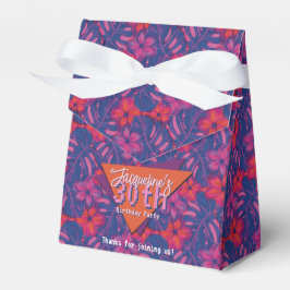 Caja Para Regalos Cumpleaños Tropical Morado Floral