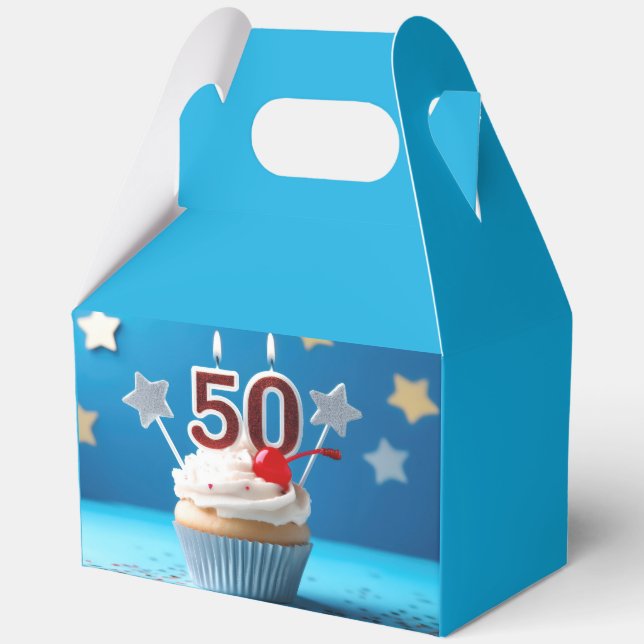 Caja Para Regalos Cupcake de cumpleaños 50 (Anverso)