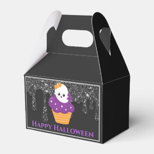 Caja Para Regalos Cupcake de Halloween con fantasma Kawaii