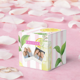Caja Para Regalos Cupcake de limonada de acuarela personalizada con