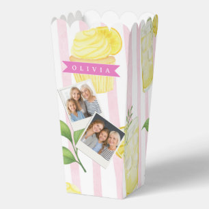 Caja Para Regalos Cupcake de limonada de acuarela personalizada con
