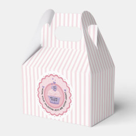Caja Para Regalos Cupcake de rayas rosadas de San Valentín